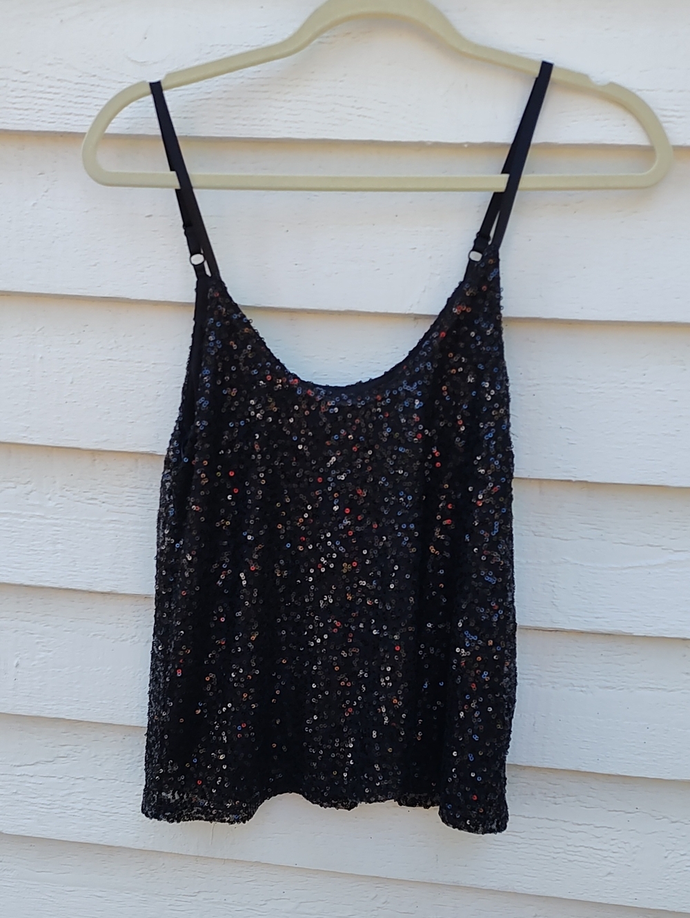 Deb Black Sequin Camisole Tank Top